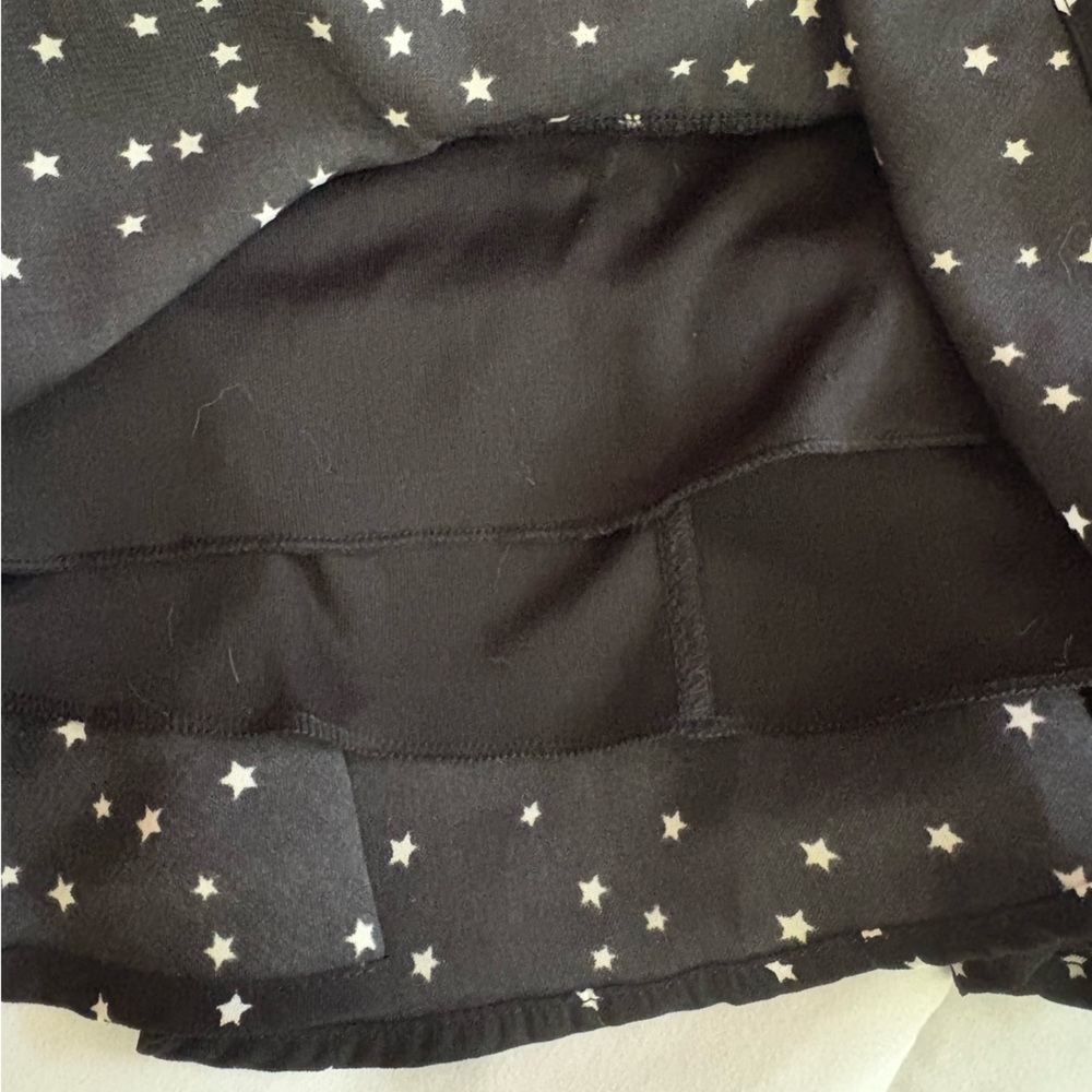New Medium Altar’d State Black Star Print Ruffle Mini Skirt - Picture 8 of 11